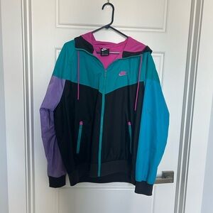 Nike Women's Colorblock Jacket - Black, Teal, Purple